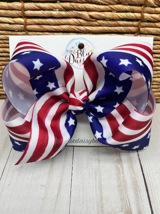 American Flag Patrotic Boutique Bow