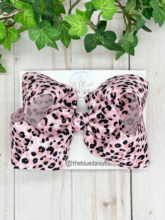 Pink Leopard Boutique Bow