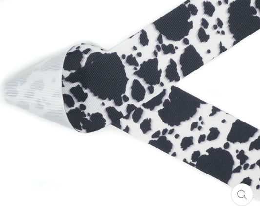 Black Cow Spots Boutique Bow