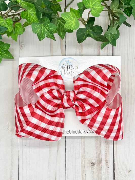 Red Gingham Boutique Bow