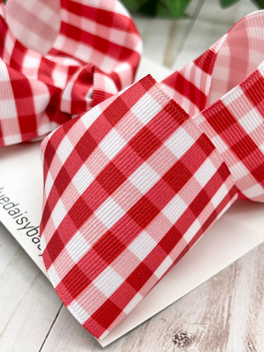 Red Gingham Boutique Bow